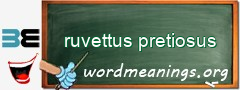 WordMeaning blackboard for ruvettus pretiosus